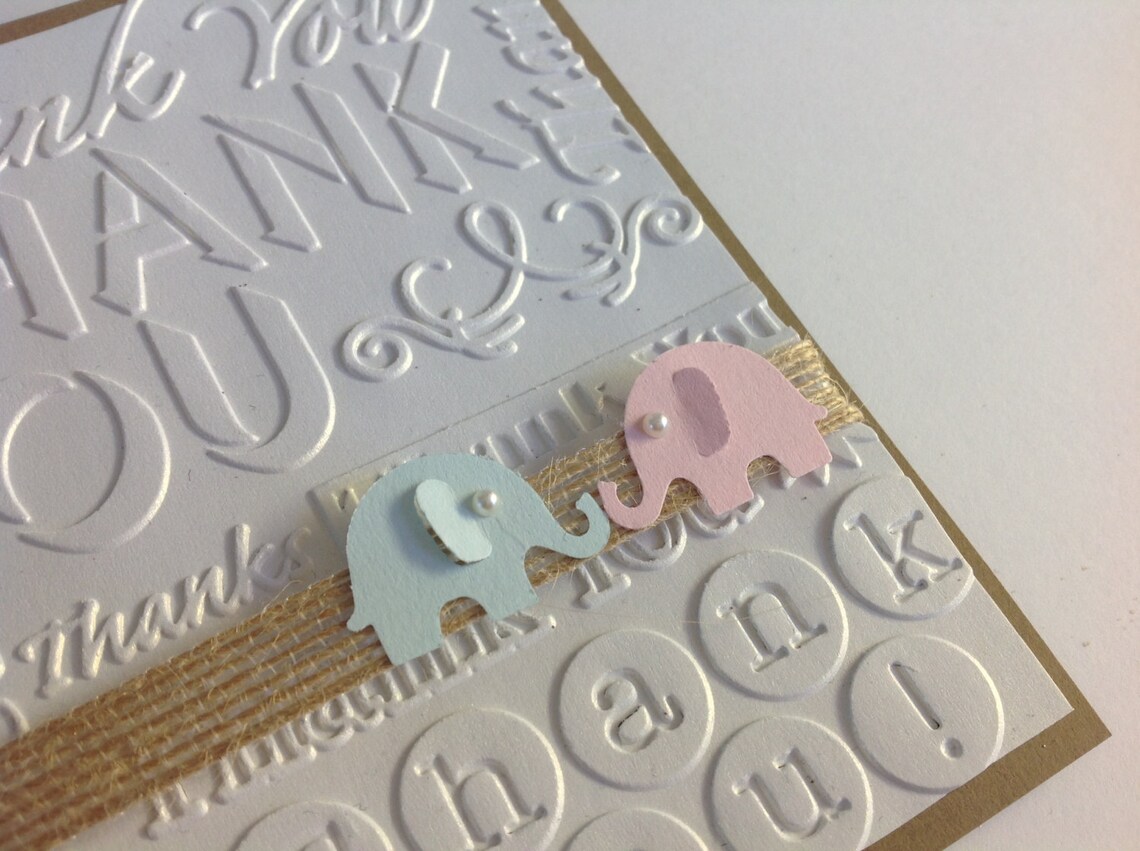 5 3d Handmade Baby Thank You Cards Twin or Triplet Thank You Etsy