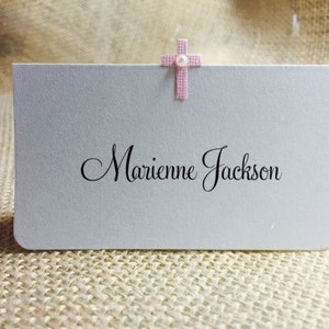 10 Baptism Place Cards, Guest Information Printed
