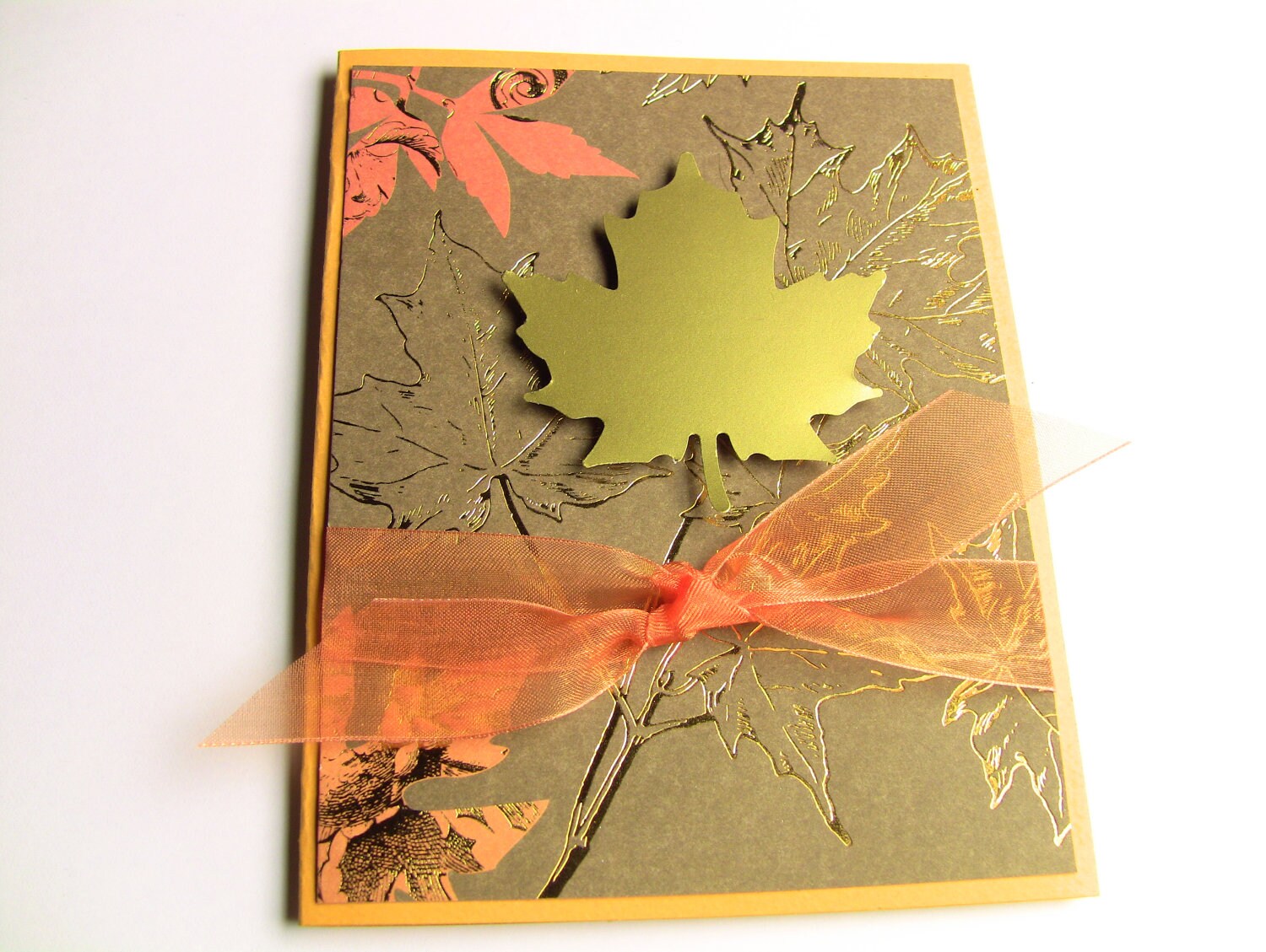 Handmade Thanksgiving Card Fall Card Autumn Card Gold | Etsy