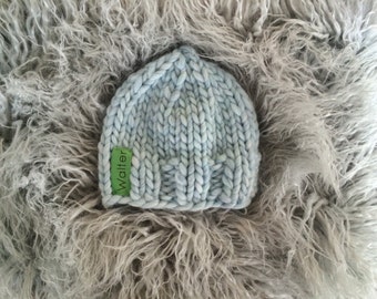 Sky Blue Knit Baby Hat