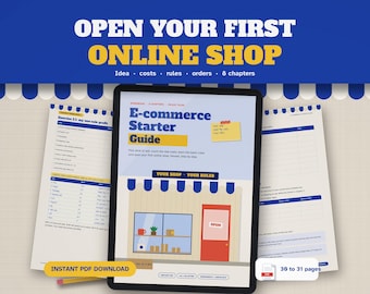 E-commerce Starter Guide PDF, Online Shop Workbook, Pricing & Shipping Worksheets