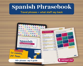 Spanish Phrasebook PDF, 149+ Travel Phrases with Pronunciation, Spain Trip Cheat Sheet & Menu Decoder