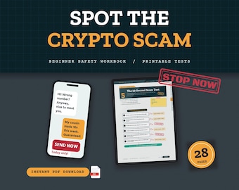 Crypto Scam Check Workbook PDF, Beginner Fraud Safety Guide, Before You Send Checklist, Printable