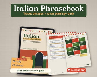 Italian Phrasebook PDF, 152+ Travel Phrases with Pronunciation, Italy Trip Cheat Sheet & Menu Decoder