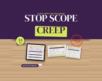 Freelancer Client Onboarding Forms PDF, Scope of Work, Change Request & Intake Questionnaire, Printable