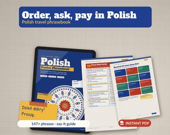 Polish Phrasebook PDF, 147+ Travel Phrases with Pronunciation, Poland Trip Cheat Sheet & Menu Decoder