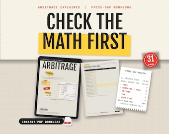 Retail Arbitrage Workbook PDF, Reselling Profit Calculator, Gap Test Checklist, Beginner Resale Log