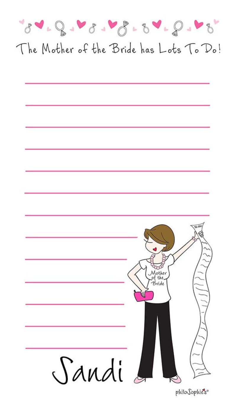 Mother of the Bride Notepad, Mother of the Bride Wedding Gift ...
