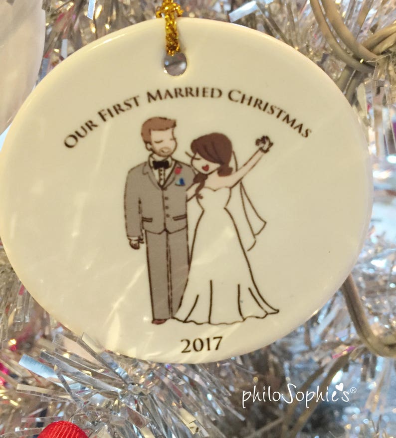 Ornament Home Decor Wed Tree Decorations Wedding Gift First Married Christmas Personalized Couple Custom Christmas Decorations