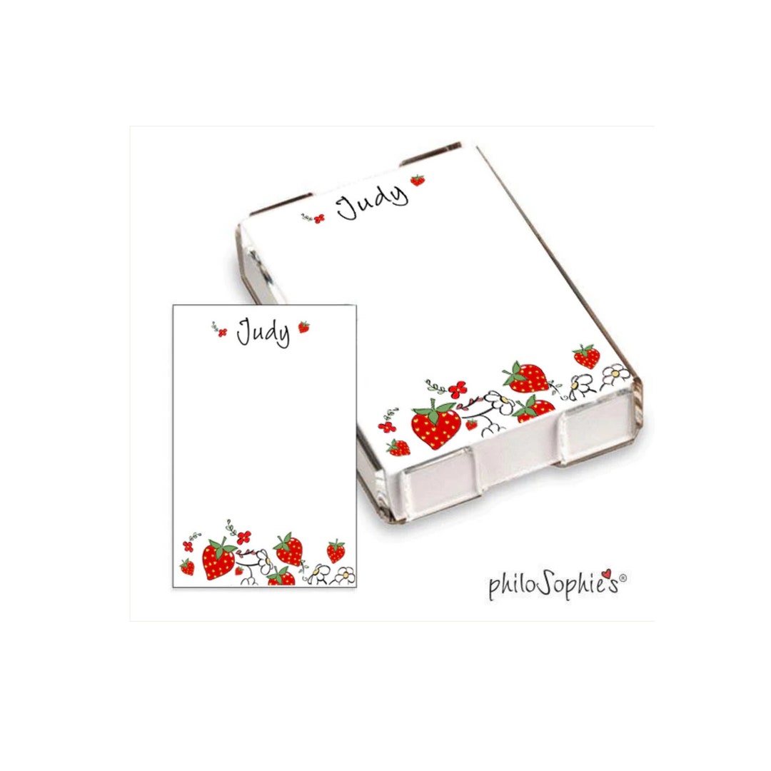 Custom Strawberry to Do List, Personalized Notes, Illustrated
