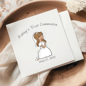 Personalized First Communion Napkin, Cocktail Napkin, First Communion, Brunch Napkin, Dessert Napkin, Party Decor, First Communion Girl