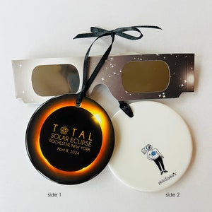 Eclipse Ornament, Total Solar Eclipse 2024, Path of Totality, Christmas Ornament, Rochester New York