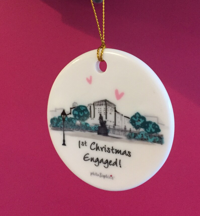 Decorations NYC Skyline Gramercy Park engagement,NYC engaged Ornament Custom Christmas Engagement Decorations Engaged Christmas
