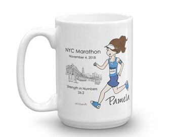 Personalized NYC Marathon Mug, Marathon Gift, Custom Runner Mug, Personalized Running Mugs, Congrats Mugs, Custom Runner Gift