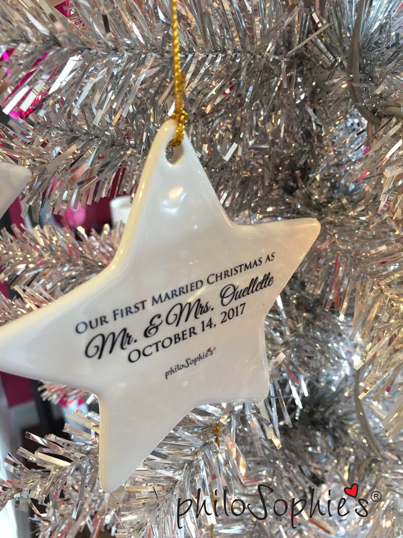 Ornament Home Decor Wed Tree Decorations Wedding Gift First Married Christmas Personalized Couple Custom Christmas Decorations
