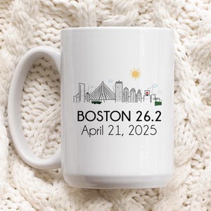 Boston 26.2 Mug, Boston Marathon, Runner Mug, Souvenir Marathon Coffee Mug Gift, Marathon Gift, Made in the USA, Personalized Mug