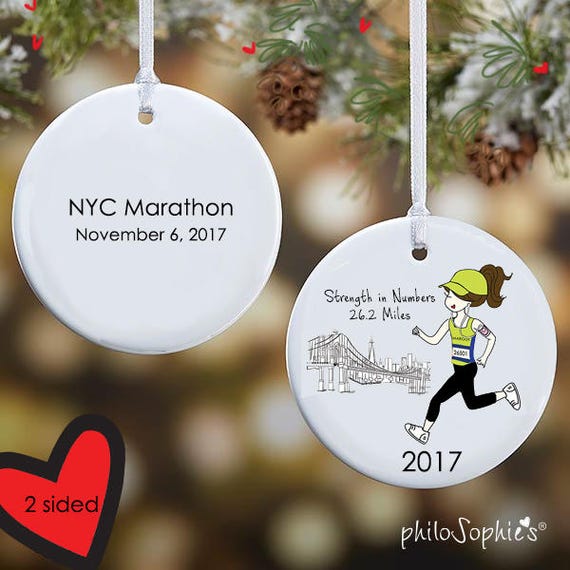 NYC Marathon Personalized Runner Ornament Gifts Custom Etsy