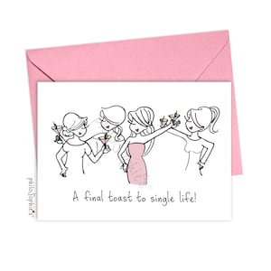 Bachelorette, Grußkarte, Duschkarte, Braut zu Party Karte, Junggesellinnenabschied Geschenk, Brautkarte, Braut Grußkarte, Hochzeit