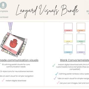 Bundel visuals keycord | Kant-en-klare OC-visuals | Canvassjabloon | Speciaal onderwijs | Afdrukbare items voor de klas | Communicatie-ondersteuning