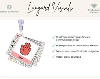Lanyard Visuals | AAC visuals | Special education | Classroom printables | Communication support | Special education tool | Speech therapy