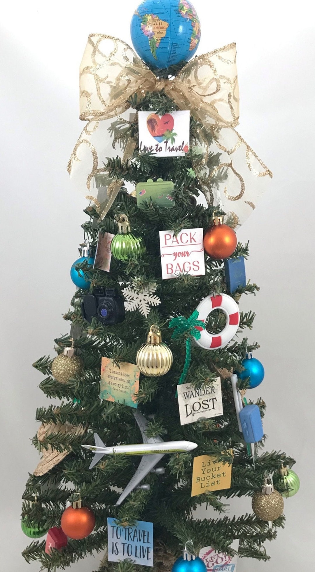 Travel Themed 24 Christmas Tree Etsy