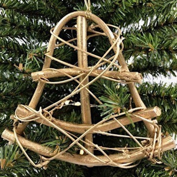 Christmas Hanging Decoration 46 CM Rustic Red Rusty Bells