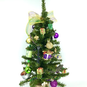New Orleans / Mardi Gras Themed 18&quot; Christmas Tree