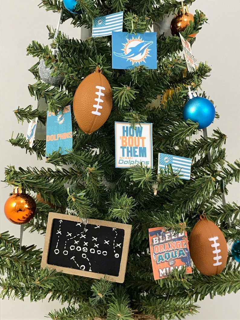 Large Miami Dolphins Football Themed Christmas Tree Etsy
