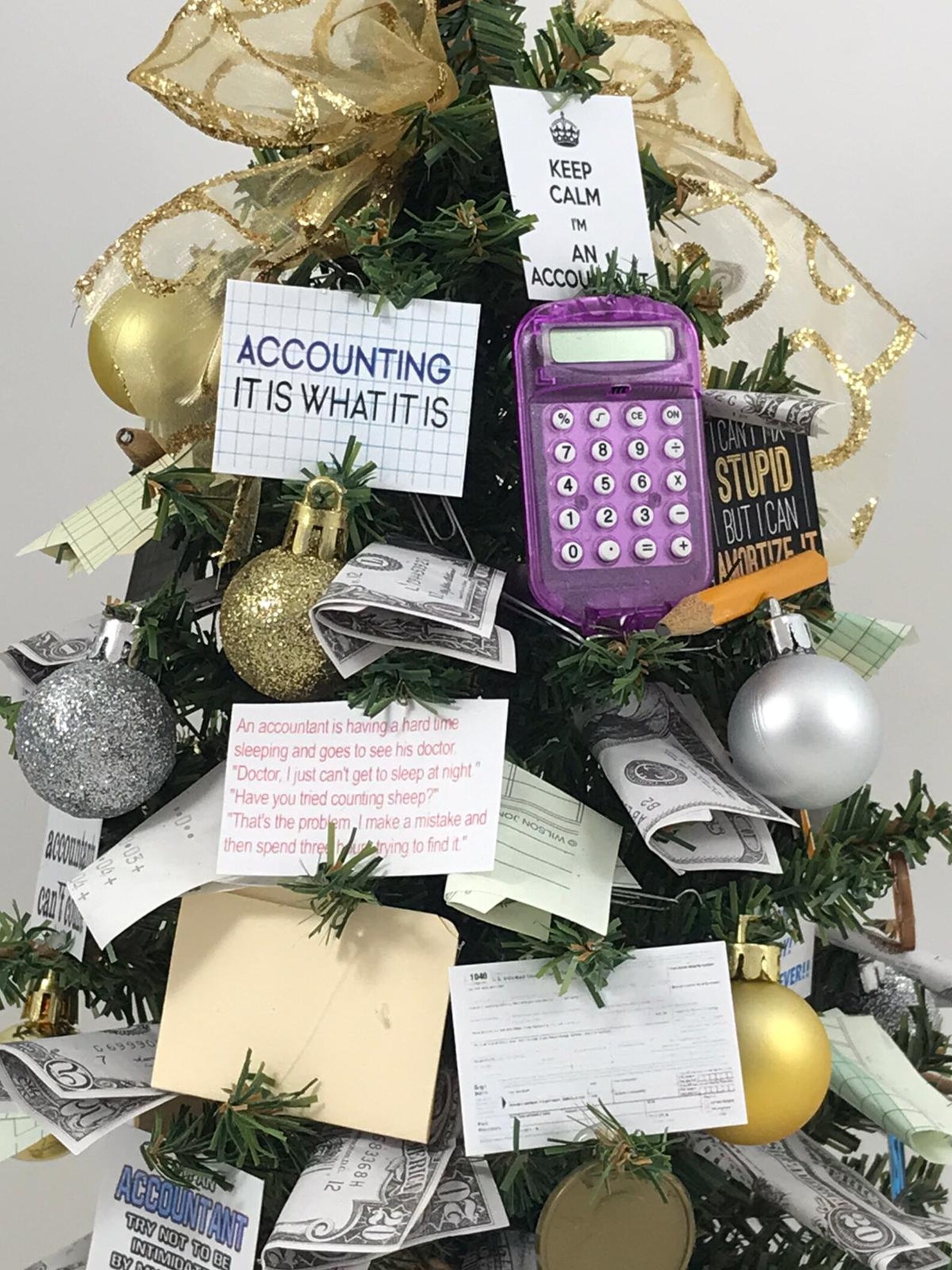 Small Accountant Themed Christmas Tree Etsy UK