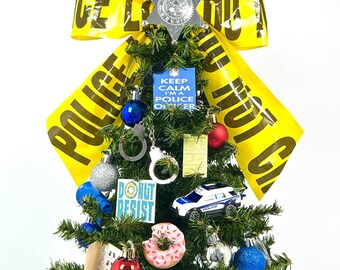 Police Themed 18" Christmas Tree
