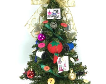 Sewing / Seamstress Themed 18" Christmas Tree