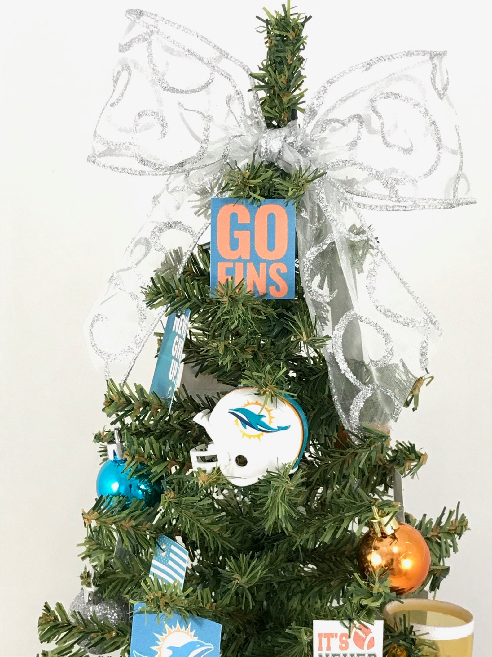 Large Miami Dolphins Football Themed Christmas Tree Etsy