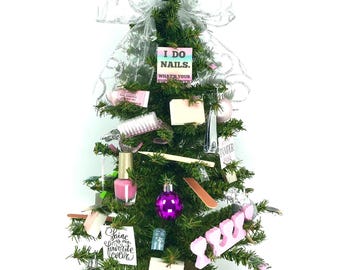 Nail Salon  / Manicurist Themed 18" Christmas Tree