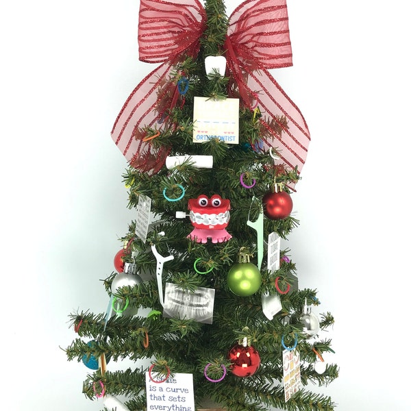 Orthodontist / Orthodontics Themed 18" Christmas Tree