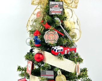Firefighter Themed 18" Christmas Tree