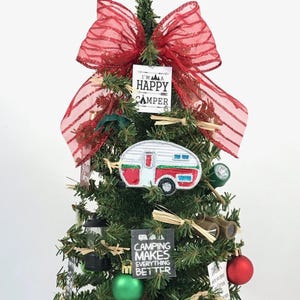 Camping / RV / Travel / Happy Camper Themed 18&quot; Christmas Tree