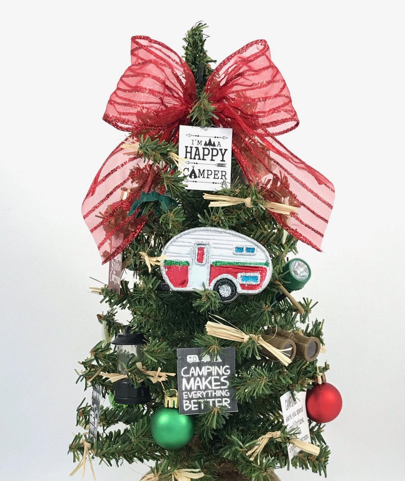 Camping / RV / Travel / Happy Camper Themed 18" Christmas Tree