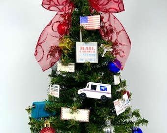 Post Office / Postal Worker / Mail Carrier Themed 18" Christmas Tree