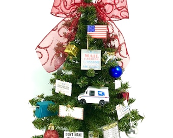 Post Office / Postal Worker / Mail Carrier Themed 18" Christmas Tree