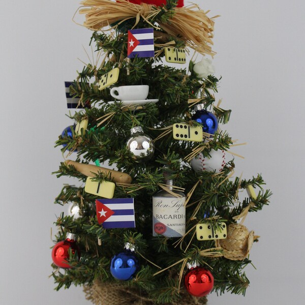 Sapin de Noël de 15 po. Cafecito & Dominoes