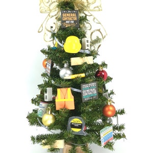 General Contractor / Construction Themed 18&quot; Christmas Tree