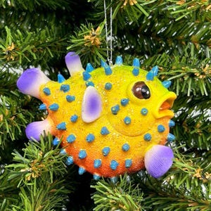 Fun Puffer Fish Ornaments (2 color variations)