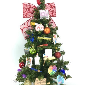 School Art Teacher Themed 18" Christmas Tree