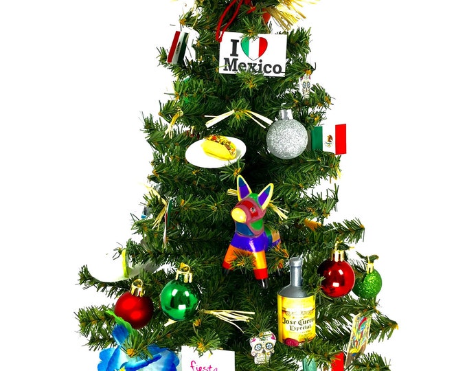 HANDMADE . 12 Mexican Ornaments .mexican Christmas Tree Ornaments