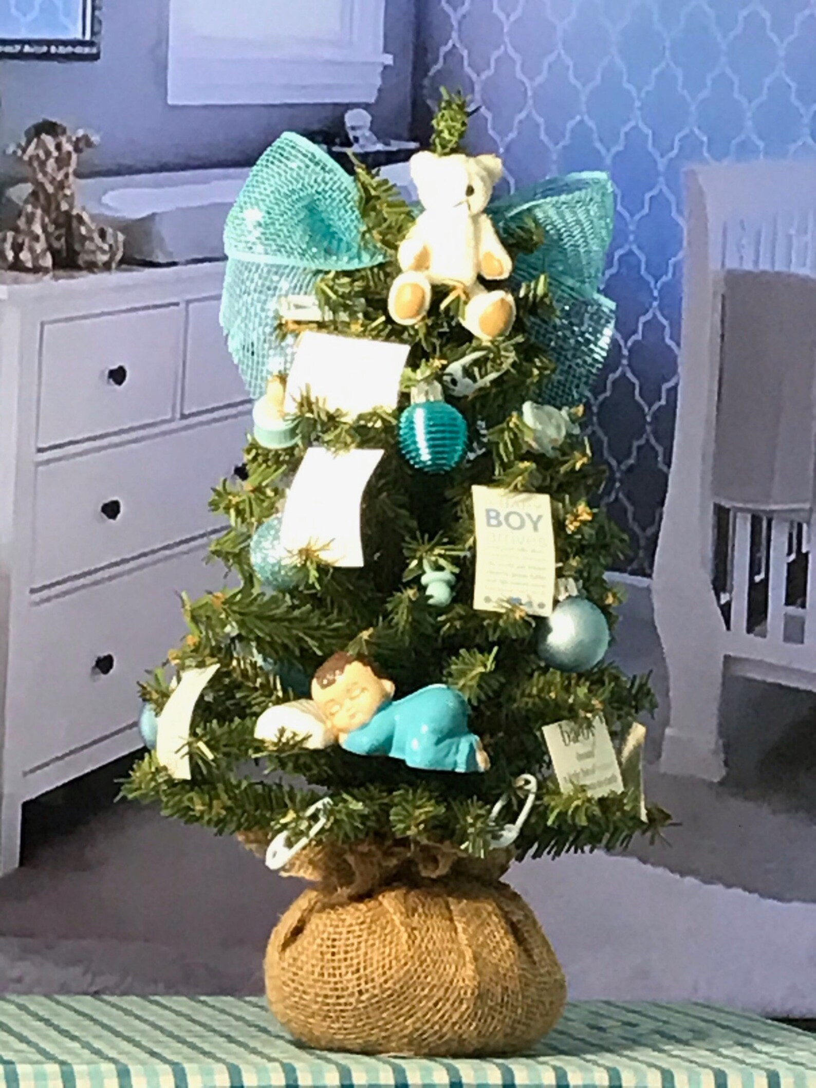 Small Baby Boy Themed Christmas Tree Etsy