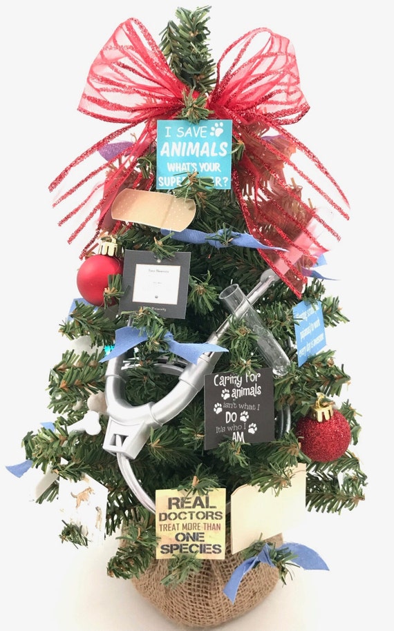 Small Veterinarian Themed Christmas Tree Etsy
