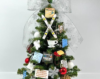 Ski Themed / Skiing / Ski Lodge 18" Christmas Tree