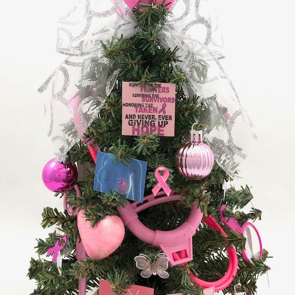 Breast Cancer Christmas Tree Decorations - Etsy