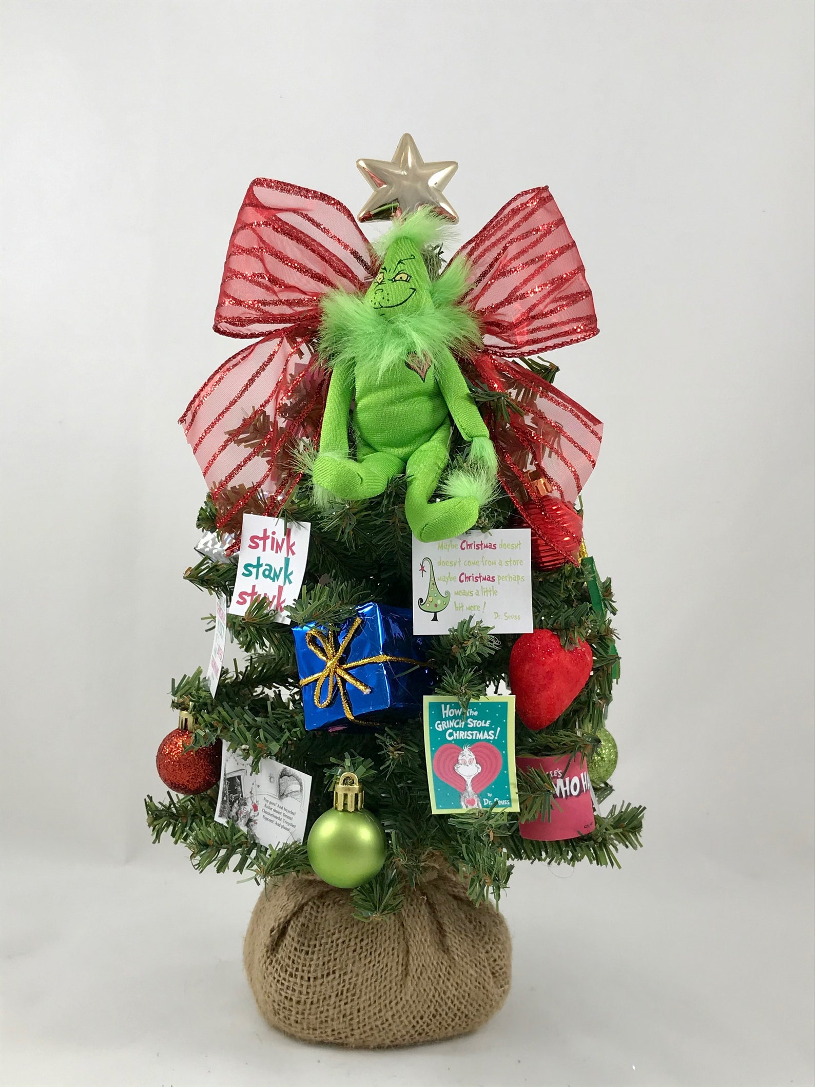 Small Grinch Themed Christmas Tree Etsy