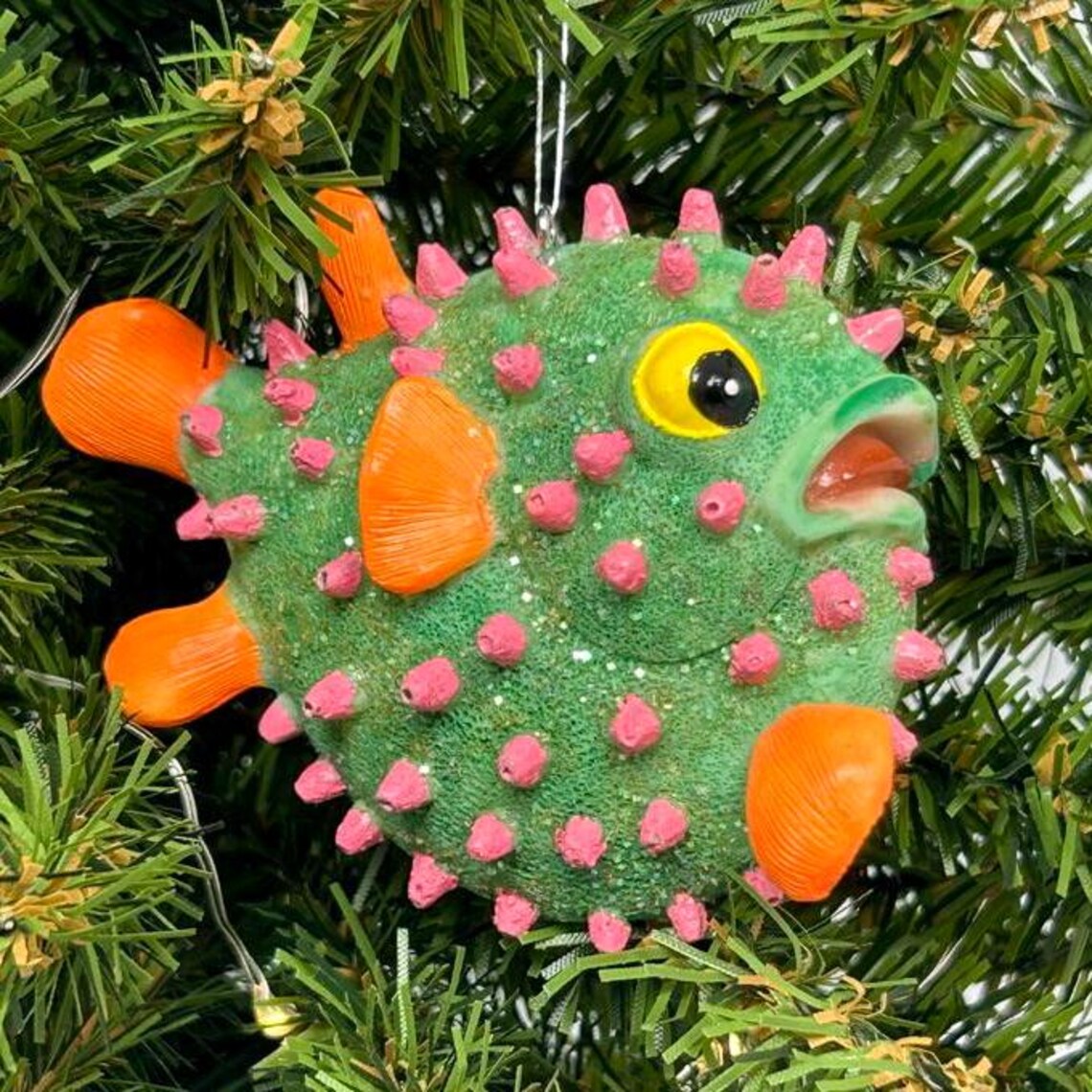 Fun Puffer Fish Ornaments (2 Color Variations) - Etsy